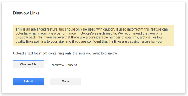 How to disavow links in Google Search Console