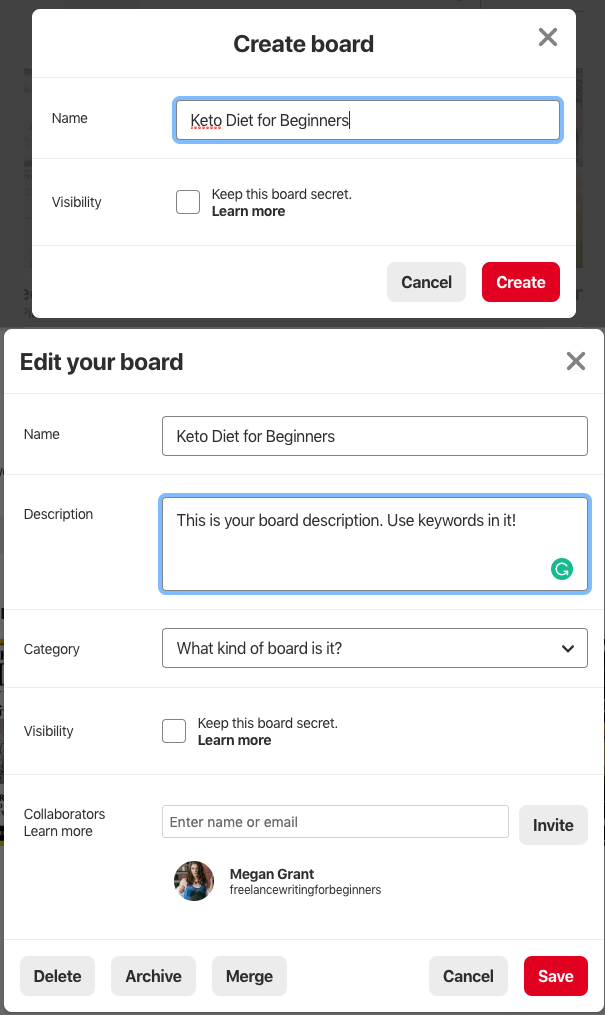 Optimizing your Pinterest page with keywords