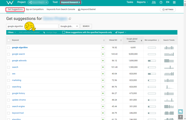 webceo-keyword-research-tool