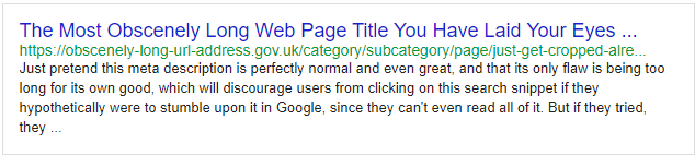 Stay within the character limits while filling out yur web pages' titles, descriptions and URLs.