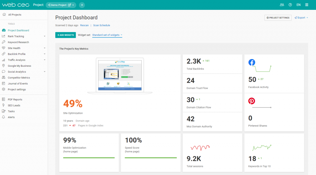 webceo-platform-dashboard