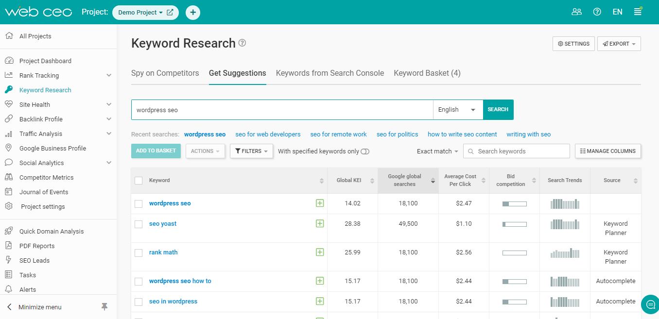 WordPress SEO begins with keyword research.