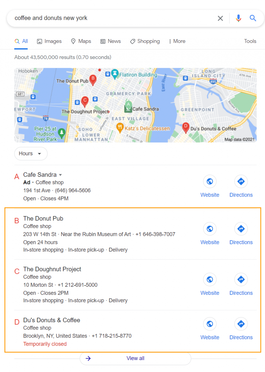 The Google Local 3 Pack