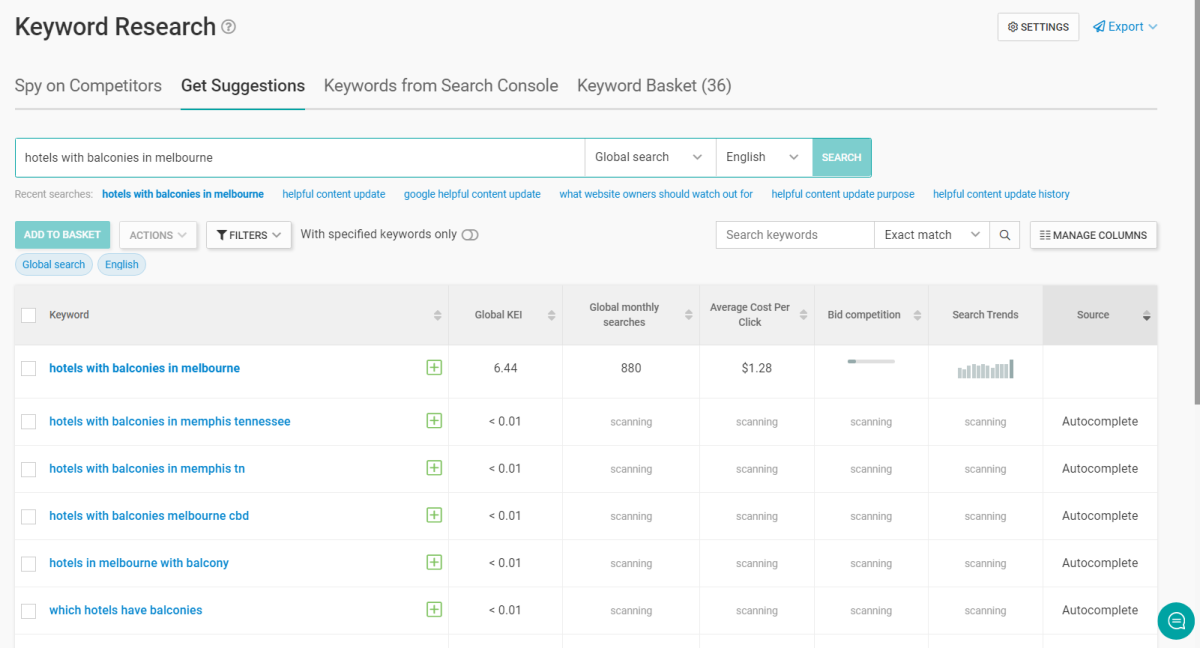 keyword research tool