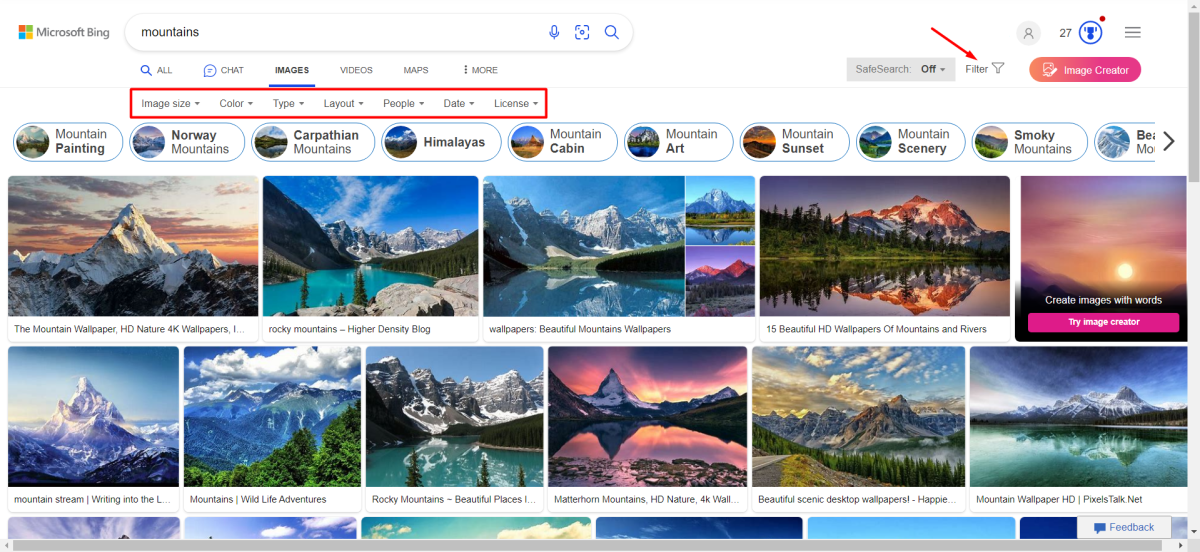 Microsoft Bing Search with Rewards