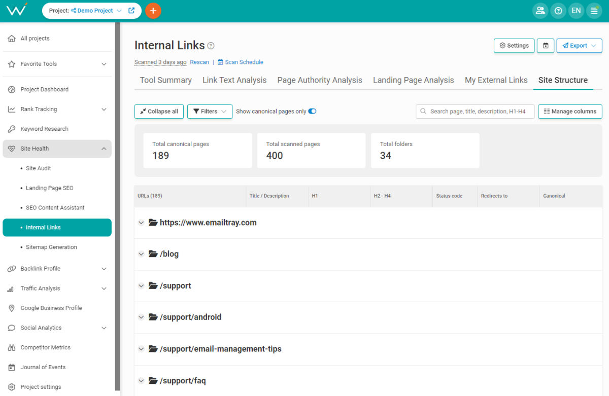 View your site structure and see if it should be simplified.