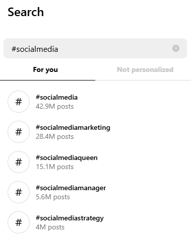 Search hashtags on Instagram