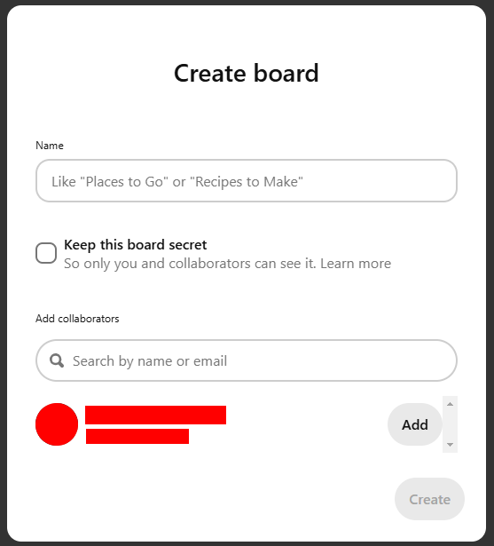 How to create a new Pinterest board