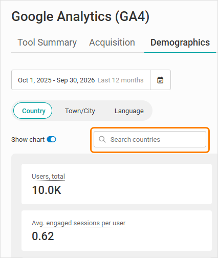 google analytics ads search field
