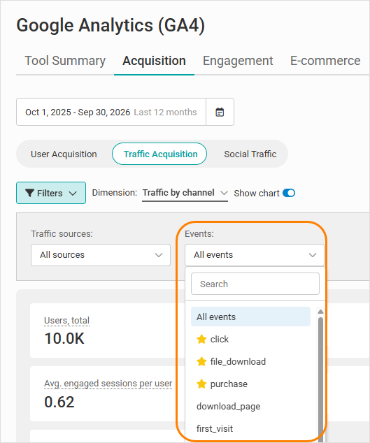 google analytics unified events filter