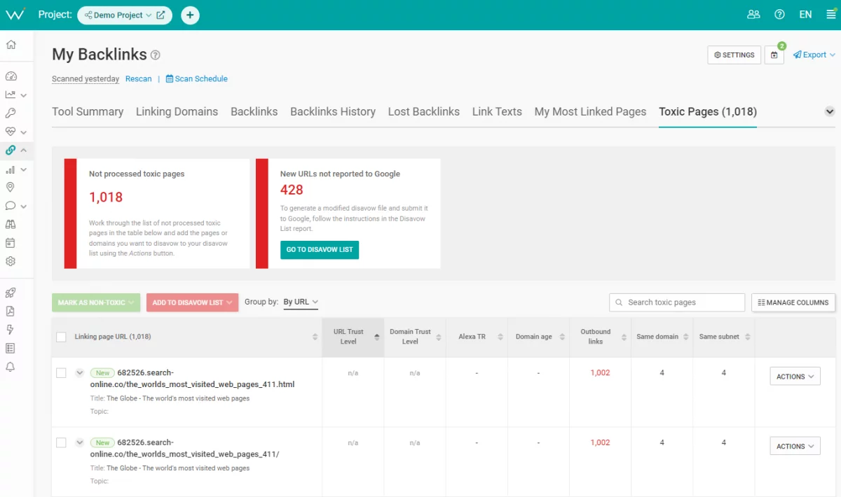 Do your duty as an SEO freelancer: detox your site's link profile.