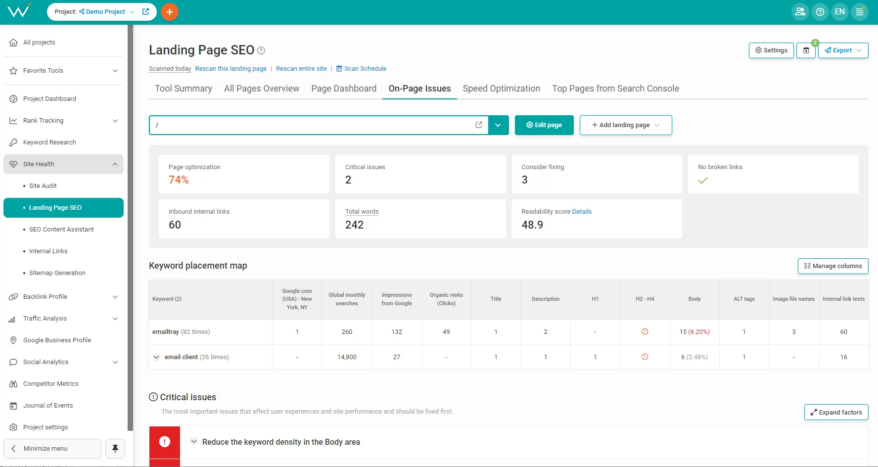 Improve your on-page SEO to lower your bounce rate.