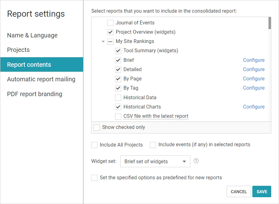The WebCEO White Label SEO Reports Customization and Configuration