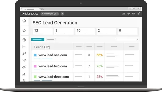 WebCEO laptop | SEO lead generation