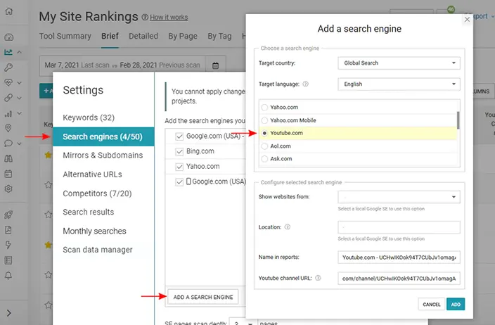 WebCEO Rank Tracker Tool | YouTube Video Rank Checker