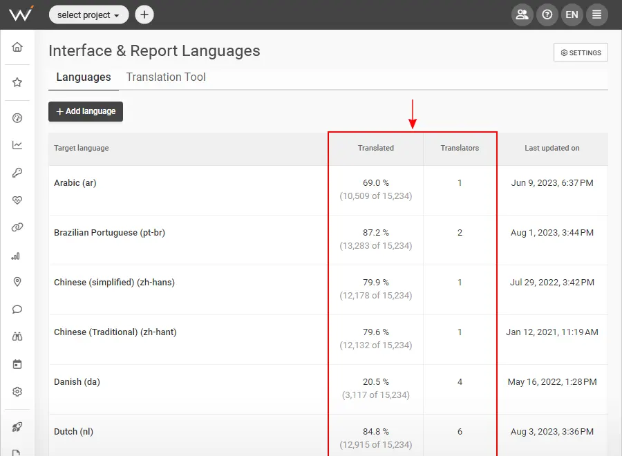 Choose a Name and a Language of Your PDF Report
